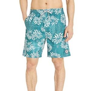 New Drift Riviera Swim Trunks, Fan Boy Turquoise